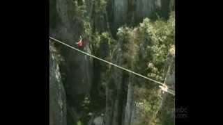 Slackline Crossing Over Canyon [upl. by Sylado]