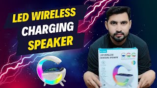 BLUETOOTH LED WIRELESS CHARGING SPEAKER UNBOXING  Review  BT2301  3 in 1 wirelesscharging [upl. by Menzies]