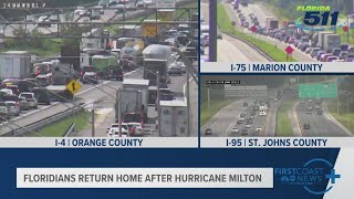 Traffic Nightmare Floridians return home after Hurricane Milton [upl. by Hebert628]