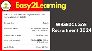 WBSEDCL SAE Recruitment 2024 Notice Fake or Real  By David Das [upl. by Neicul275]