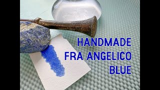 My Fra Angelico Blue The finest Lapis Lazuli pigment to watercolor paint [upl. by Morry]