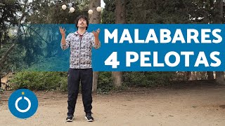 Tutorial MALABARES con CUATRO BOLAS 🟠🟡🟢🔵 Cómo Hacer malabares con Cuatro Pelotas [upl. by Loeb]