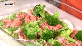 Recept Lasagne met zalm en broccoli  Colruyt [upl. by Nylirehc]