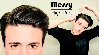 Messy High Part Hairstyle  Quick amp Easy Mens Hair Tutorial [upl. by Itsym865]