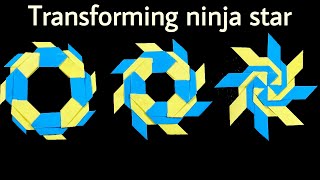 Origami Transforming Ninja Star no glue no tape  How to Make a Transforming Ninja Star [upl. by Bebe]