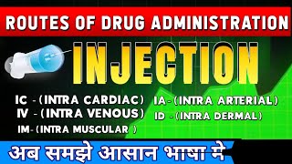 injection routes of drug administrationinjectionIVIDIAICIMpharmacy DRxANKITKOTIYA pharma [upl. by Ardnuek]