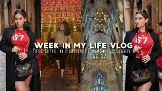 weekly vlog♡ My first time in Europe Exploring Spain Trying New Foods Nightlife amp more [upl. by Sutsugua]