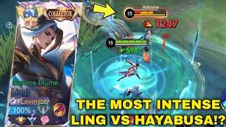 THE MOST INTENSE BATTLE OF LING VS HAYABUSA  LING FASTHAND GAMEPLAY WITH BEST BUILD amp EMBLEM 2024 [upl. by Akem131]