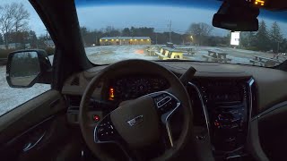 2019 Cadillac Escalade POV NightSnow Drive  ULTIMATE American Luxury SUV  Radial Reviews [upl. by Ojahtnamas]