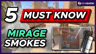 5 MUST KNOW Smokes for MIRAGE in CS2 [upl. by Okimik887]