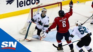 Capitals Alex Ovechkin Records Hat Trick Against Sharks [upl. by Aiekan461]