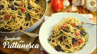 Spaghetti puttanesca La Auténtica Receta Napolitana [upl. by Ahsieket]