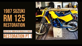 1987 Suzuki RM 125 Restoration PT 1 [upl. by Serolod917]