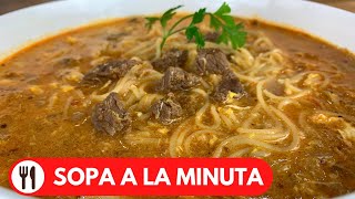 🇵🇪 SOPA A LA MINUTA DE CARNE  RECETA PERUANA [upl. by Edivad]