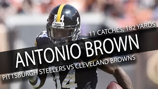 Antonio Brown Highlights vs Browns  11 Catches for 182 Yards  91017 [upl. by Eirrok507]