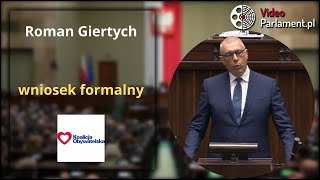 Roman Giertych  pierwsze wystąpienie w Sejmie wniosek formalny [upl. by Hillie693]