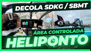 Decolando helicóptero do heliponto SDKG área controlada de São Paulo para o Campo de Marte SBMT [upl. by Eniamrehs149]