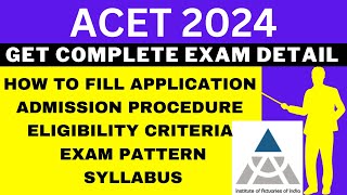 ACET 2024 Notification Out Application Dates Eligibility Syllabus Pattern Admit Card [upl. by Leonora]