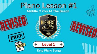 Easy Piano Songs  Piano Lesson 1 REVISED  Free Sheet Music  See Download Link Below [upl. by Flemming]