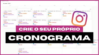 Como Fazer o SEU PRÓPRIO CRONOGRAMA de Postagens Instagram MELHOR VÍDEO [upl. by Jarl]