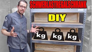 Schrankrückwand aus Leimholz selber machen⎮Kelleregal wird ein Schwerlastregalschrank⎮Palettenmöbel [upl. by Oidale567]