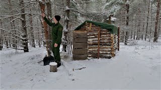 I got into a Snowstorm in the Forest I live for 3 days in the winter in a forest house [upl. by Mcloughlin]