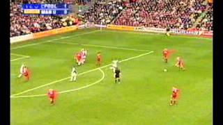 John Arne Riise Goal free kick  Liverpool 3 Manchester United 1  Premiership 41101 [upl. by Asel569]