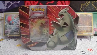 Pokemon Tyranitar V Striker Tin Opening [upl. by Hallock]