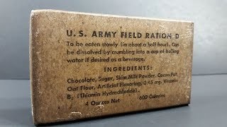 1942 US Army Field Ration D Review Emergency MRE Taste Test Eating Vintage Survival Chocolate [upl. by Iatnohs]