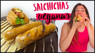 SALCHICHAS VEGANAS receta aprobada por un catador experto 😃 [upl. by Claudy]