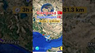 Gazipasa to Copenhagen flight Route flyback overflight radarbox avro flightline googleflights [upl. by Lexis]