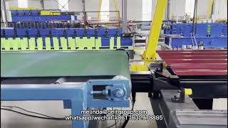 how high speed trapezoidal roof sheet machine work  40mmin fast speed roof deck roll former [upl. by Enom]