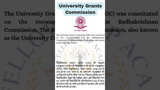 The University Grants Commission UGC was constituted on the recommendation of ugcnet cgset [upl. by Wahl]