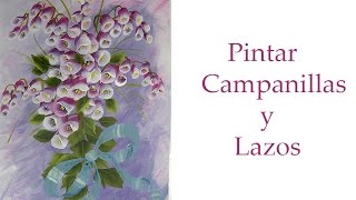 Pintar flores  campanillas y lazos  campanilas paint and bows [upl. by Westfall264]