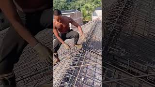 Slope roof steel bar bending process [upl. by Amoritta]