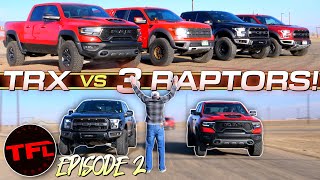 Can Tuned amp SUPERCHARGED Raptors On Race Fuel Kill the TRX in a Drag Race Run What You Brung Ep 2 [upl. by Penman776]