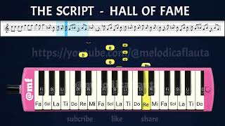 MELODICA COVER TUTORIAL HALL OF FAME  EASY PIANO HALL OF FAME THE SCRIPT [upl. by Redford]