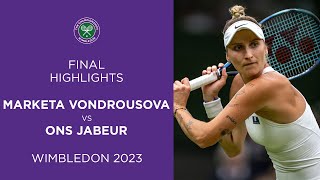 Marketa Vondrousova vs Ons Jabeur Final Highlights  Wimbledon 2023 [upl. by Bartko]