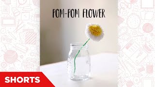 Pompom flowers  Home Decor ideas  Desk Decoration  DIY Handmade Flowers  Pompom crafts Shorts [upl. by Borreri]