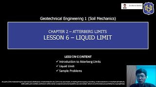 Geotechnical Engg 1 Soil Mechanics  Liquid Limit [upl. by Horsey]