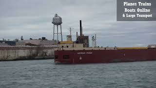 Dirk S VanEnkevort Pusher Tug Ship In St Clair River Near Sarnia [upl. by Bolen]