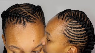 Fishbone Cornrow x Allen Iverson Braids  How To Cornrow Your Own Hair  Watch Me  Small Braids [upl. by Hodosh]