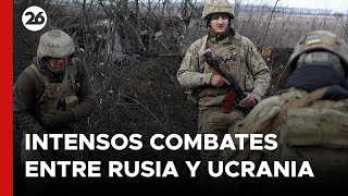 Intensos combates entre rusos y ucranianos en el campo de batalla [upl. by Fen]