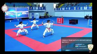 Female Team Kata Bronze Medal Match 2 Karate1 Series A Larnaca 2023 [upl. by Fernand345]