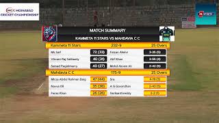 MCC MOINABAD CHAMPIONSHIP SEASON 9 MAHDAVIA CC VS KAMMETA 11 STARS [upl. by Gant]