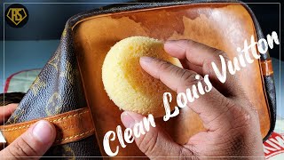 How to Clean Louis Vuitton BagㅣWATER STAIN amp GREEN RUSTㅣProtecting leatherㅣ 루이비통 가방 세탁 [upl. by Rehpotsirhcnhoj694]