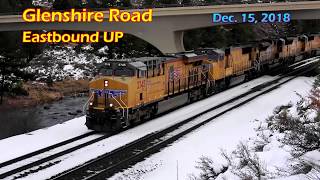 Awesome Trains at Donner Pass in the Snow [upl. by Ahsot]