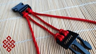 How to Make a Two Strand Double Cows Hitch Paracord Buckle Core Tutorial [upl. by Vasos310]