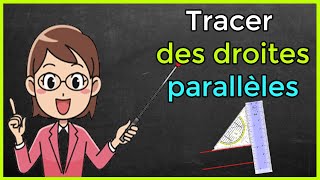 Comment faire une parallèle avec une règle et une équerre [upl. by Adaj]