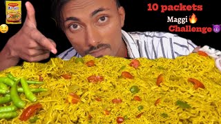 ASMR 10 PACK OF MASALA MAGGI NOODLES CHALLENGE 🔥  Spicy Noodles MUKBANG  noodles Eating Show [upl. by Zobias877]